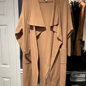 Magaschoni Camel Open Front Cardigan